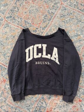 H&M Navy Off-the-Shoulder UCLA Bruins Sweatshirt